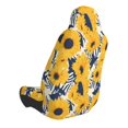 thumbnail image 2 of Wukai Blue Striped Sunflower Full Set Car Seat Covers with Soft Padding Universal Auto Front Seats Protector and Cushion Mat, 2 of 5