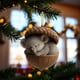 thumbnail image 4 of Lunxisen 4 Pcs Forest Christmas Ornaments, Christmas Tree Ornaments, Hazelnut with Cute Animals, Quality Resin Material, Beautifully Handcrafted with Intricate Details.(4in), 4 of 9