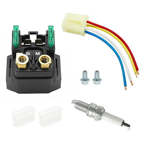M MATI Starter Solenoid Relay & Plug & Spark for Yamaha Big Bear 250 400 YFM250 YFM400 2000-2012