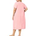 thumbnail image 4 of Agnes Orinda Women's Plus Size Nightgowns Crew Neck Short Sleeves Sleep Dress Cats Print Pajamas Lounge Home with Pocket 2X Pink, 4 of 9