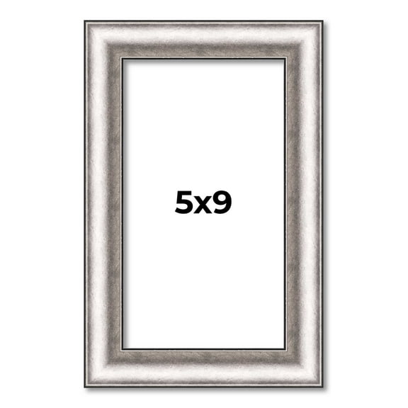 5x9 IN Frame Silver Real Wood Picture Frame Width 1.25 Inches | Interior Frame Depth 0.5 Inches |