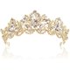 thumbnail image 2 of Tiara dorada, tiaras y coronas de boda para mujer, tiara de reina con diamantes de imitación para mujer, corona de princesa, tiara de cumpleaños, diademas para bodas, bailes, fiestas nupciales, disfra, 2 of 4