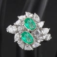 thumbnail image 4 of Solid 18Kt White Gold SI Clarity HI Color Pear Diamond Emerald Gemstone Ring Gold And Diamonds Jewelry Store, 4 of 4