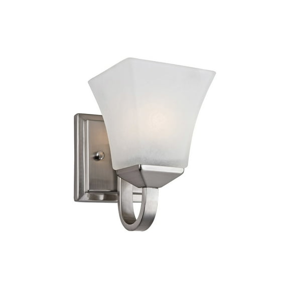 Design House WM358773 Torino Traditional 1-Light Indoor Dimmable Up/Down Mount Bathroom Vanity Light with Frosted Glass for Hallway Foyer, Satin Nickel