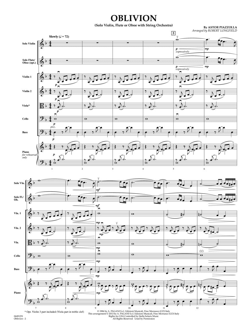 Hal Leonard Oblivion Pop Specials for Strings Series Arranged by Robert Longfield