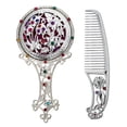 thumbnail image 1 of MasteelfCA 1 Set Portable Makeup Mirror Mini Vanity Mirror with Comb Elegant Mirror, 1 of 7