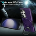 thumbnail image 6 of Cowithday for Samsung Galaxy S23 Plus 5G Case with Magnetic Ring Stand, [Ring Holder] [Military Drop Protection] [Non-Slip Grip] Shockproof Soft Edge Phone Case Cover for Samsung S23 Plus, Darkpurple, 6 of 9