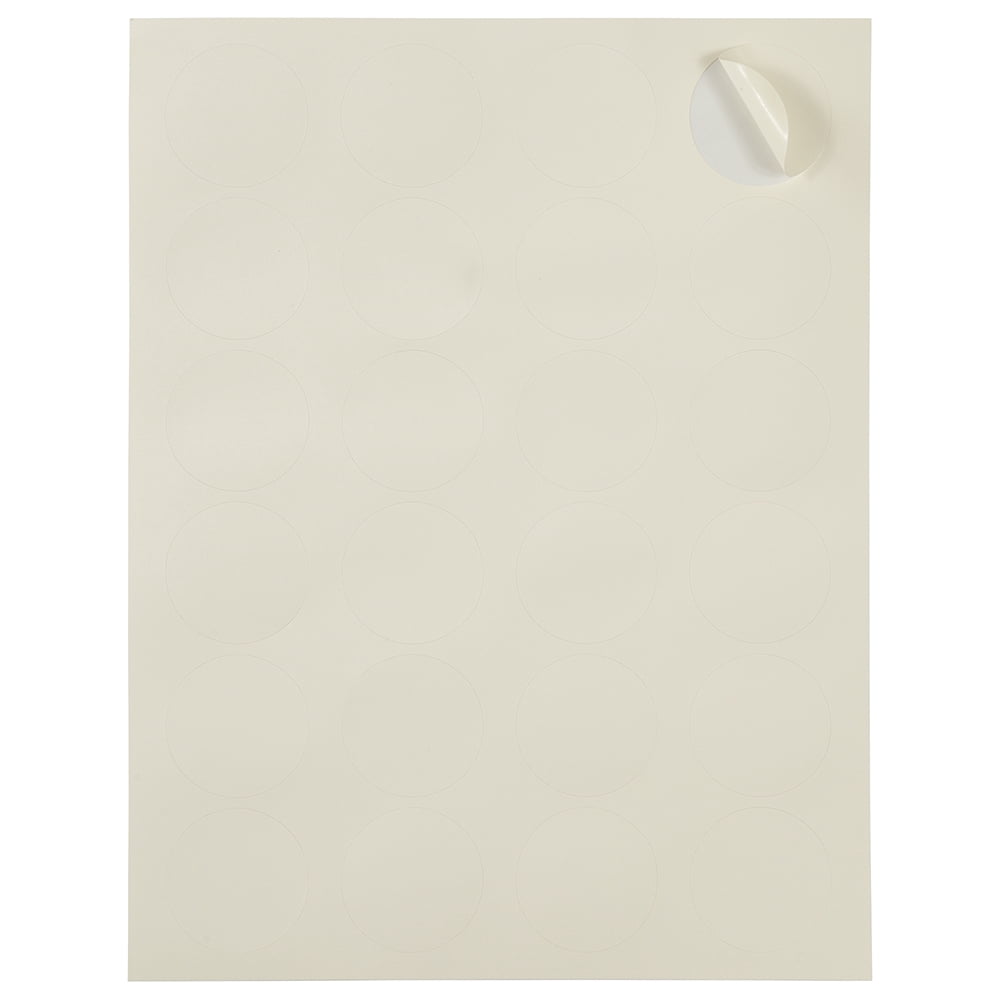JAM Paper Circle Label Sticker Seals, 1 2/3 in Diameter, Ivory, 120 Round Labels per Pack