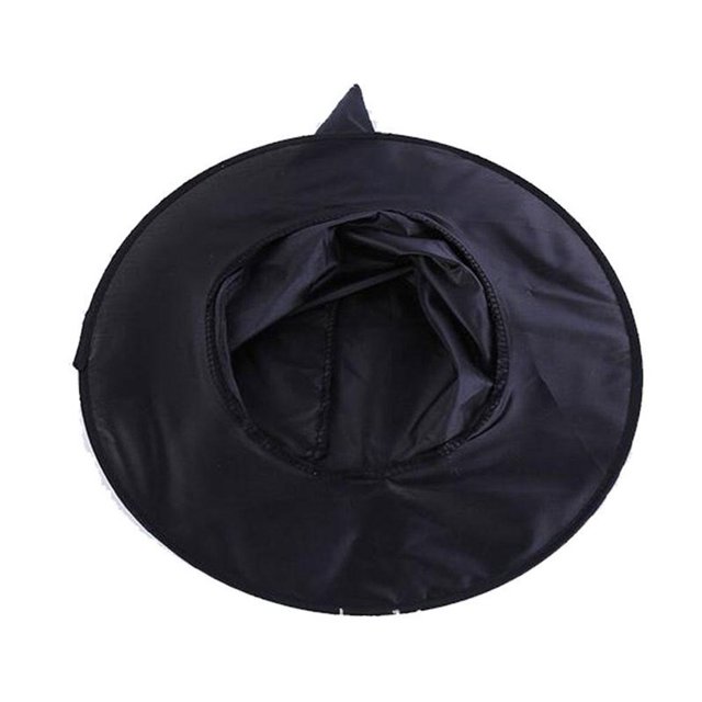 Sombrero de bruja negro de Halloween Cosplay Sombrero de bruja brillante Decoraciones para el hogar al aire libre