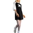 thumbnail image 3 of Vestido de Mujer Jess by Meiko con Mangas Contrastantes Raglán 3/4 Estrella Impactante Vestido de Camiseta Oversized XS Negro, 3 of 8