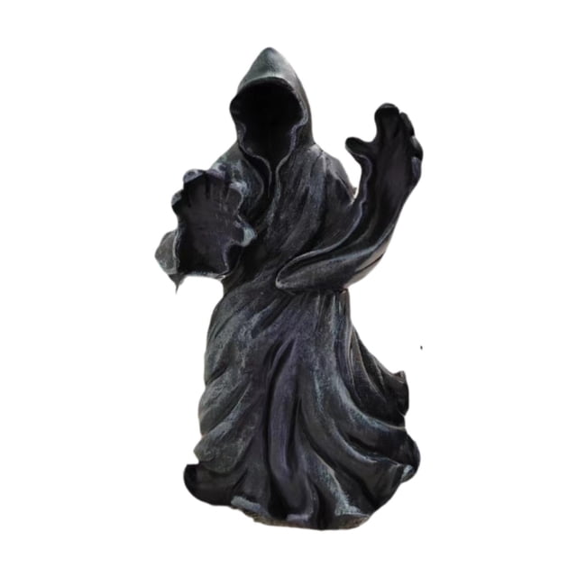 Estatua misteriosa de túnica negra, escultura gótica, regalo, accesorio fotográfico, suministros para fiestas Sin apoyo