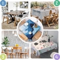 thumbnail image 4 of Light Blue Marble Flow Pattern Square Tablecloth,Waterproof Square Table Cover,Wipeable Spillproof Washable Table Cover for Home Kitchen Party Decor 42"X42"(107x107cm), 4 of 6