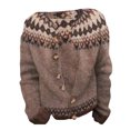 thumbnail image 5 of Wiyuqeen Fair Isle Sweaters Women Open Front Button Down Knit Cardigans Long Sleeve Vintage Fall Cardigan Coats Lightweight Jackets, 5 of 5