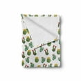 thumbnail image 2 of Plants Soft Flannel Fleece Throw Blanket, Floral Theme Watercolor Style Effect Illustration of Cactus and Suculent Prints, Cozy Plush for Indoor and Outdoor Use, 50" x 70", Green Yellow, by Ambesonne, 2 of 6