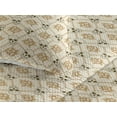 thumbnail image 3 of Ambesonne Skull Quilted Bedspread Set 3 Pcs, Damask Leaves Floral Design, Twin, Champagne Camel and Beige, 3 of 4