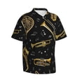 thumbnail image 2 of Trumpet Musical Notes Men'S 3d Print Casual Button Down Shirts, Novelty Hawaiian Short Sleeves 2xl, 2 of 7