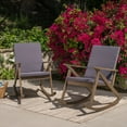 thumbnail image 4 of GDF Studio Ridgewood Outdoor Acacia Wood Rocking Chairs with Cushion, Set of 2, Teak and Cream, 4 of 11