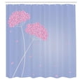 thumbnail image 2 of Ambesonne Allium Flower Shower Curtain, Swirl Lines Leaves, 69"Wx70"L, Ceil Blue, 2 of 4