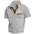thumbnail image 4 of Fnnxeal Mens Polo Shirts Short Sleeve Waffle Collared Solid Casual Summer Polo Gray Shirts for Men Size S, 4 of 9