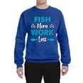 thumbnail image 2 of Wild Bobby, Fish More Work Less Pro Fishermen, Fishing, Unisex Crewneck Graphic Sweatshirt, Royal, Medium, 2 of 4