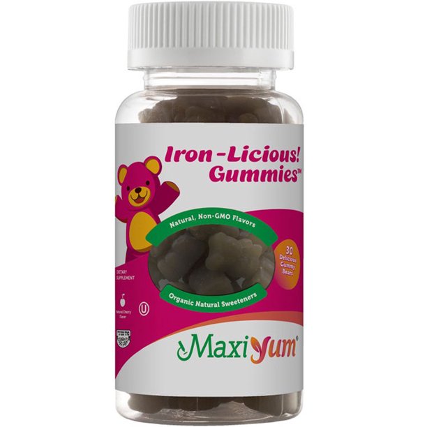 Maxi Health Kosher IronLicious! 5 mg Iron Gummies Cherry Flavor 30