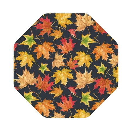 

Adobk Colorful Maple Leaves Print Leather Coasters for Drinks(6 Pack) Durable Drink Coasters Set Luxurious Home Décor and Housewarming Gift Octagon