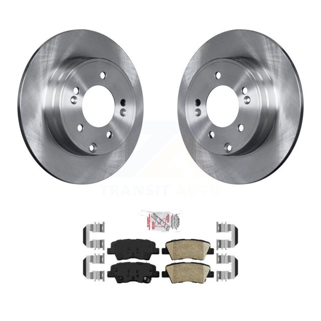 Transit Auto Rear Disc Brake Rotors and Ceramic Pads Kit for Car Hyundai Sonata Kia Optima K8A-101076