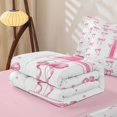 thumbnail image 5 of Manfei Pastel Pink Circle Zipper Full Size Comforter Sets with Fitted Sheet and 2 Pillowcases For Kids,Kawaii Letter E Monogram Zipper Bedding Set For Girls,Pink Reversible,4 Pieces, 5 of 7