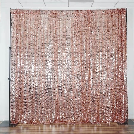 Efavormart 20FT Blush / Rose Gold Payette Sequin Backdrop Photography Background Fabric Photo Booth Backdrop Background - 1 PCS