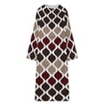 thumbnail image 5 of Moroccan Texture Wave Geometry Dark Red Brown Bathrobe Plush Bathrobe Cozy Unisex Winter Bathrobe Warm Water Absorbent, 5 of 9