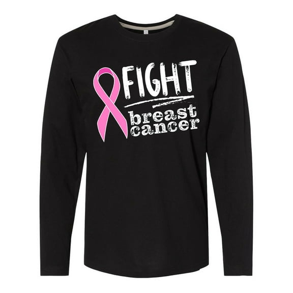Inktastic Fight Breast Cancer Pink Ribbon Long Sleeve T-Shirt