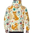 thumbnail image 7 of Cauagu Whimsical Fox Floral Garden for Men's Pullover Hooded Sweatshirt Athletic Casual Hoodie Aautumn Hoodie Sweatshirt for Men Pullover Casual Hooded Sweatshirt-Large, 7 of 7