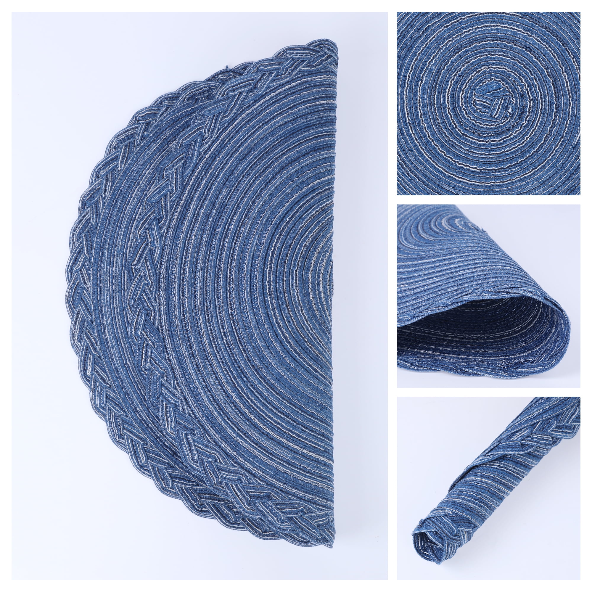 Unique Bargains Rustic Placemats Set of 6 Placemats Kitchen Table Mat Blue
