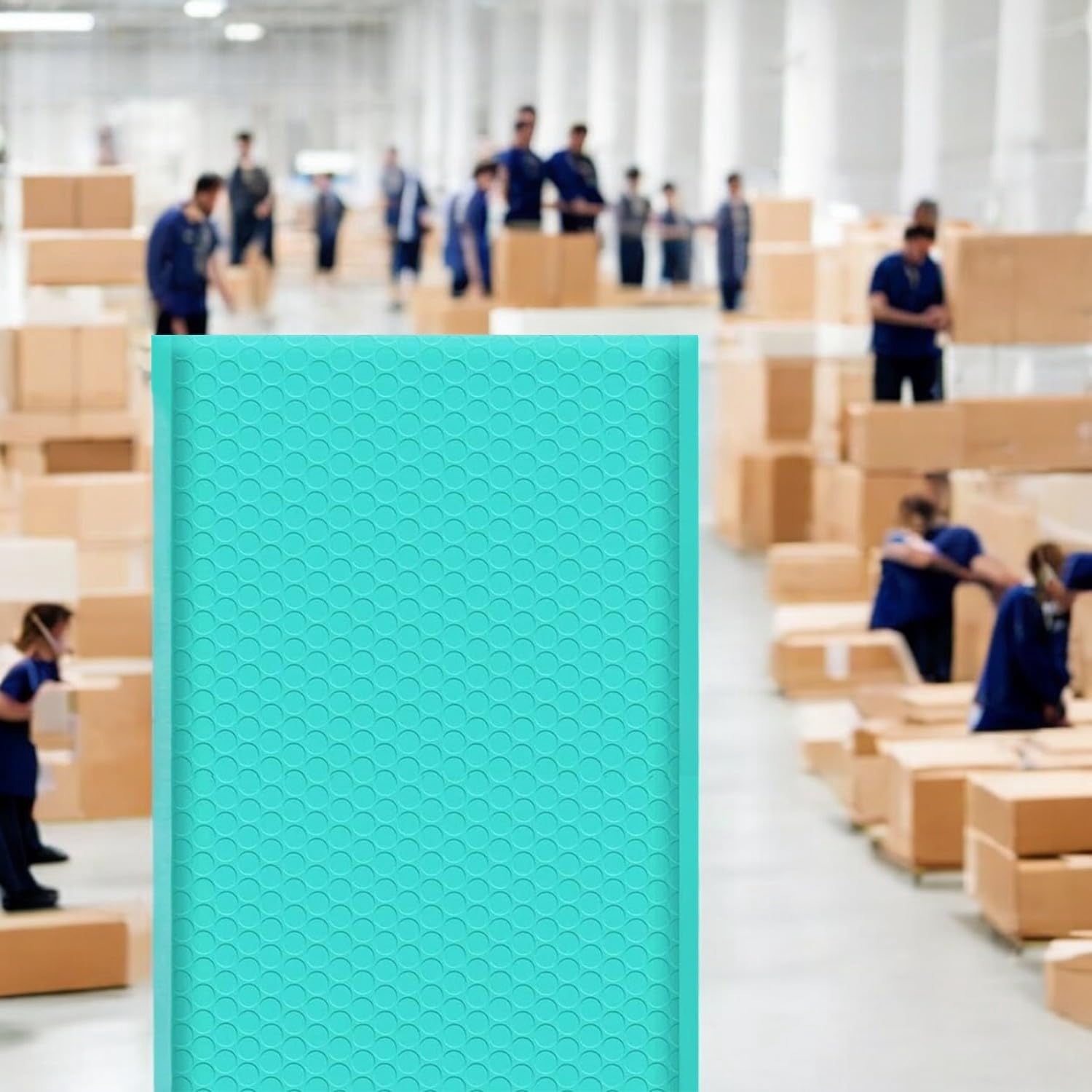100-Pack Large 9.5x14.5 Inch Teal Bubble Mailers, Self Seal Poly Padded Envelopes for Shipping Clothes Photos, Lightweight Cost-Effective Packaging