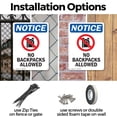thumbnail image 3 of (2 Pack) No Backpacks Allowed OSHA Notice Sign 12 Inch X 18 Inch Indoor / Outdoor Rust-Free Aluminum Metal Signs for Workplace, Workshop, and Construction Site, Made in the USA, 3 of 8