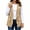 Khaki, variant on Women Sleeveless Casual Vest Lightweight Drawstring Jackets with Pockets