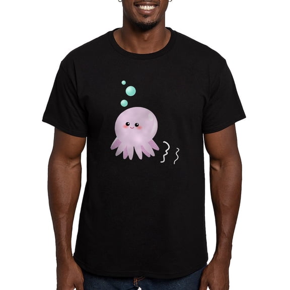CafePress - Cute Pink Octopus T Shirt - Men's Fitted T-Shirt