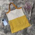 thumbnail image 1 of Bolso de mano tejido hueco grande para mujer, 1 of 5