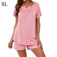 thumbnail image 1 of Conjunto de ropa de dormir para mujer, camisón sexy con cuello en V, pantalones cortos, camisón, rosa, XL Sweethay AP001530-19, 1 of 7