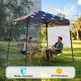 thumbnail image 6 of EAGLE PEAK Day Tripper 8x8ft Slant Leg Lightweight Compact Portable Canopy w/Backpack Easy One Person Set-up Folding Shelter 6 x 6 Top and 8 x 8 Base (American Flag), 6 of 10