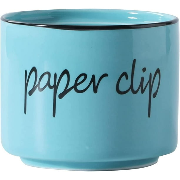 Farmhouse Paper Clip Holders,Ceramic Binder Clip Dispenser Organizer