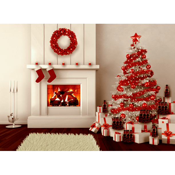 7x5ft fireplace christmas photography backdrop photo studio props 7x5FT Fireplace Christmas Photography Backdrop Photo Studio Props