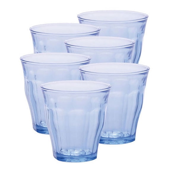 Duralex Picardie Marine Blue Tempered Glass 8.75 Ounce Tumbler, Set of 6