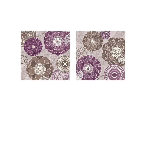 Great Art Now Gray Garden Melody by Veronique Charron 2 Piece Print Art Set Each 12"W x 12"H