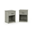 thumbnail image 3 of Modern Nightstand Set of 2 - Grey French Oak Drawer Bedside Table Organizer, 3 of 5