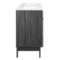 thumbnail image 3 of Double Sink Vanity Cabinet, Dark Grey Gray White, Wood, Mid Century Hotel Bedroom Bathroom, Modern Contemporary HB33391, 3 of 11
