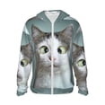 thumbnail image 1 of Fotbe Funny Cat Chaqueta con Protección Solar UPF 50+ para Hombre y Mujer, Camisa con Capucha y Bolsillos-Small, 1 of 7