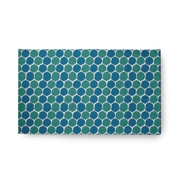 Simply Daisy 18" x 30" Unreal Teal Geometric Rug