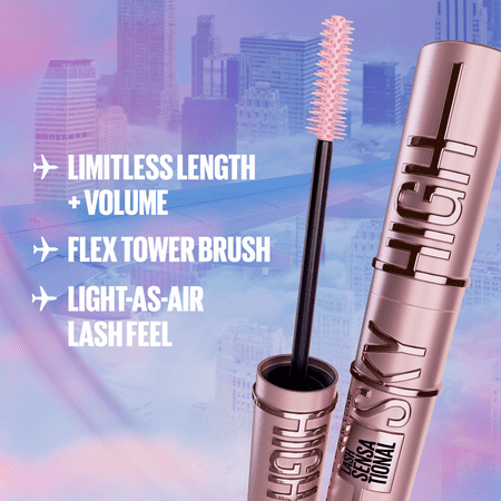 Maybelline Lash Sensational Sky High Mascara + Lifter Lip Gloss Set, Blackest Black