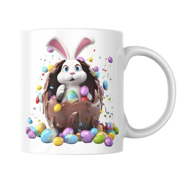 Tazas de Café de Cerámica Conejo de Pascua Taza de Café de Cerámica Taza de Agua de Té Nueva Taza de Café de Cerámica de Conejo de Pascua de 350Ml Tazas de Café Lindas